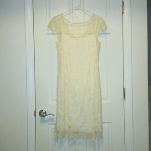 CDC Cream Lace Slip Dress